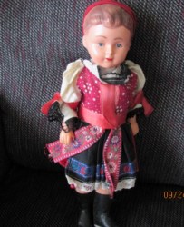 12'' SLAVIK CZECH CELLULOID HEADL ORIGINAL COSTUME DOLL 104